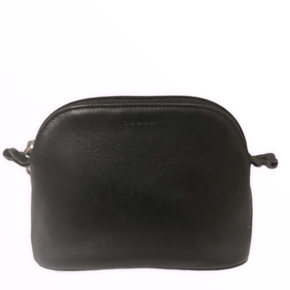 Coach vintage black cosmetic case toiletries bag with mini hang tag RARE